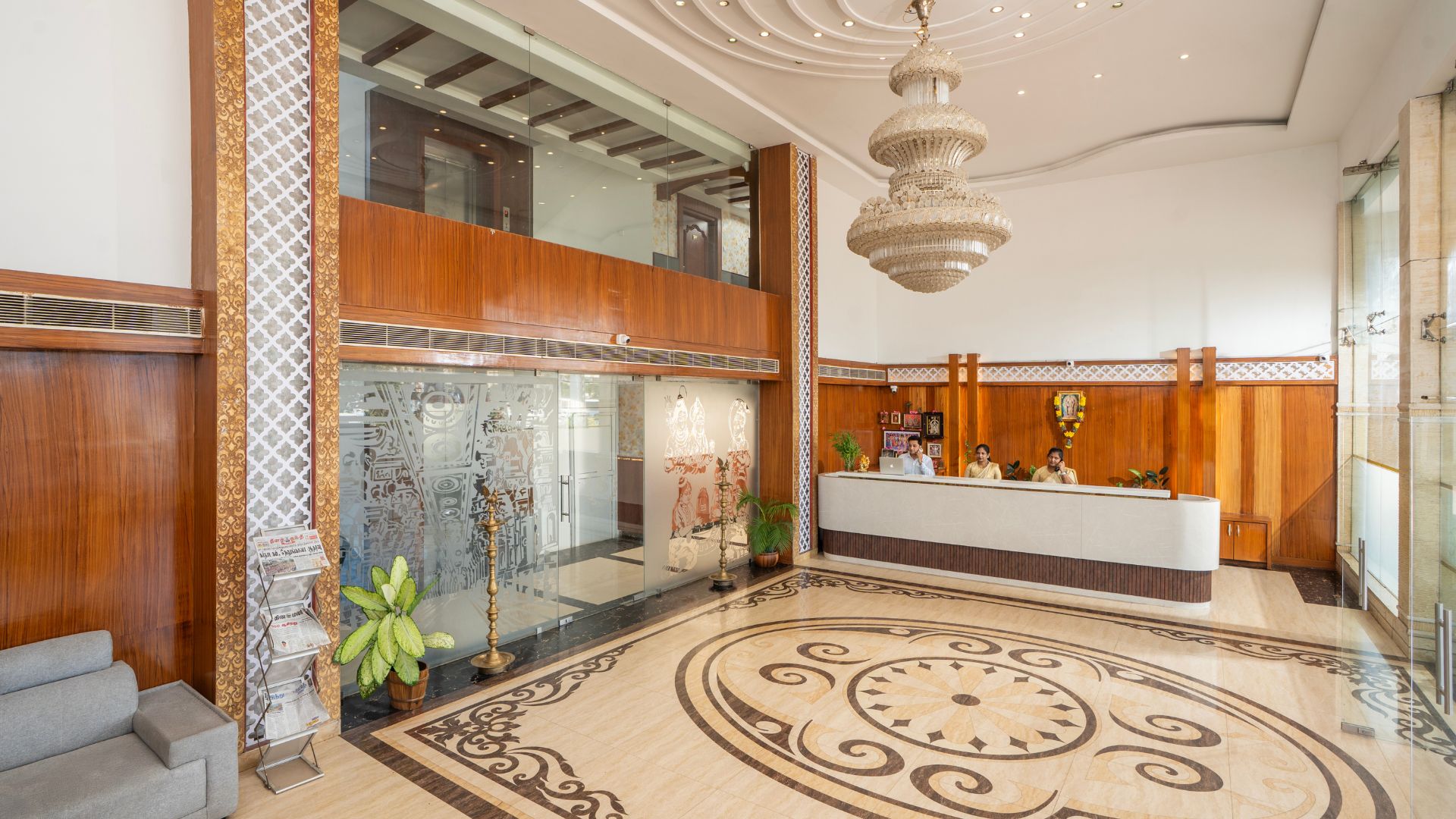 hotel ss palace rameshwaram reception spacious hall